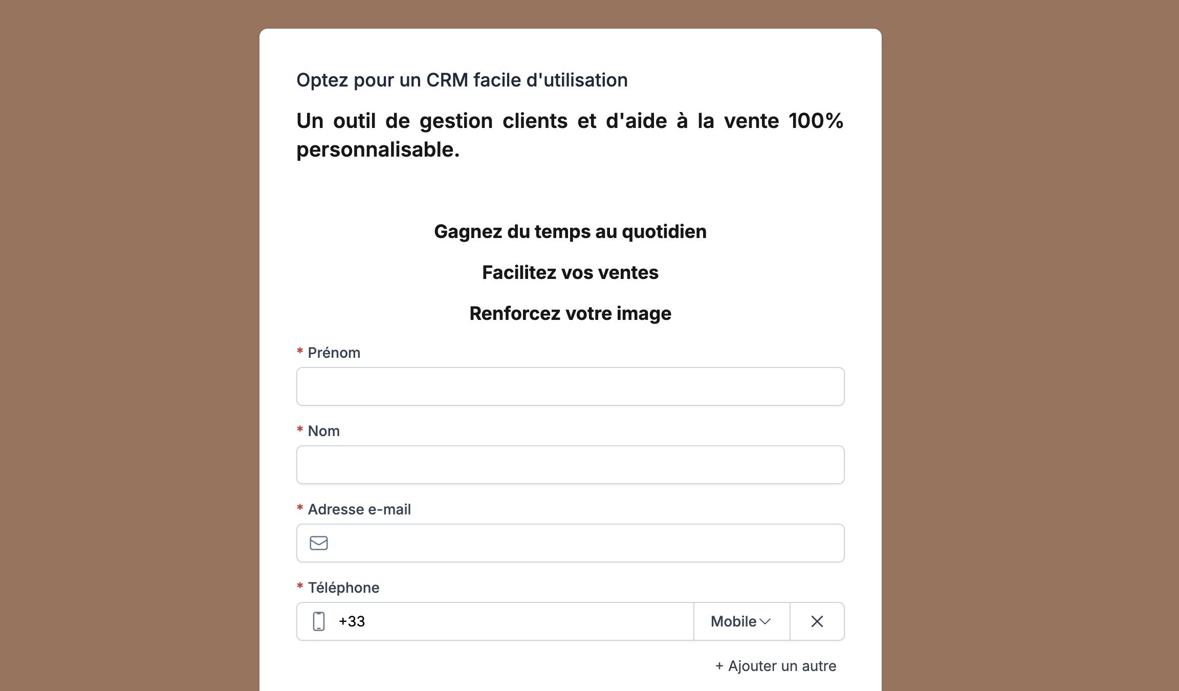 Créer vos formulaires de contact